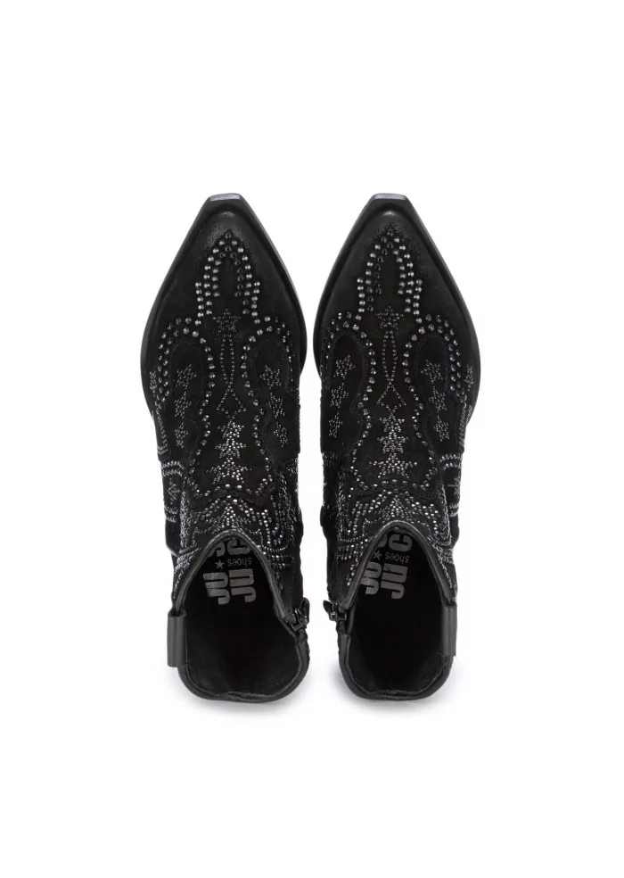 JUICE | STIVALETTI TEXANI CAMOSCIO STRASS NERO Sottocosto