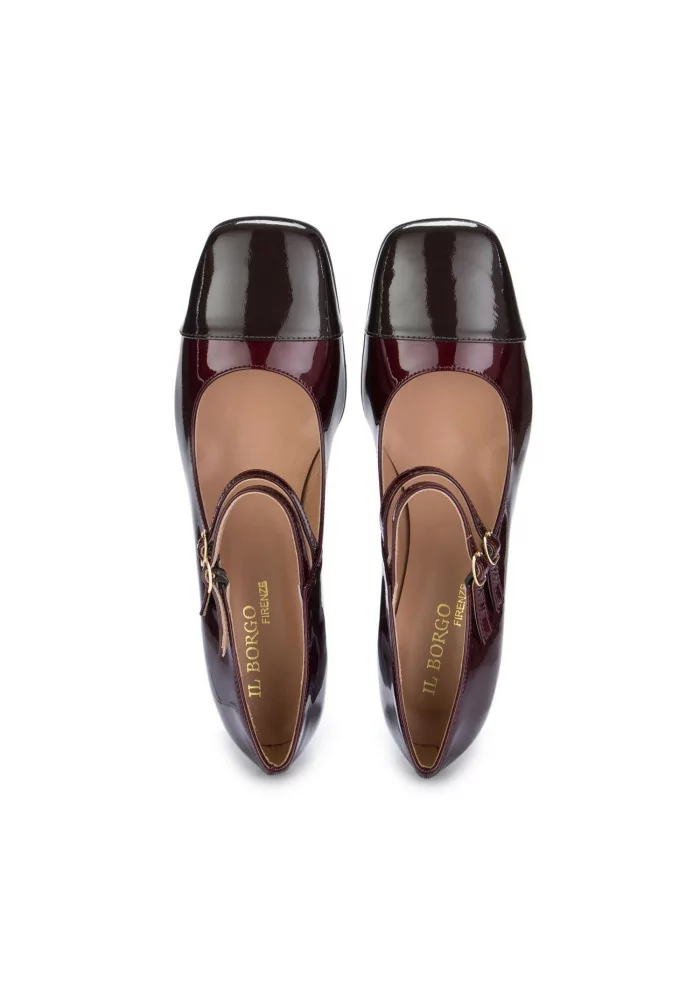 IL BORGO FIRENZE | SCARPE CON TACCO MARRONE BORDEAUX Nuovo