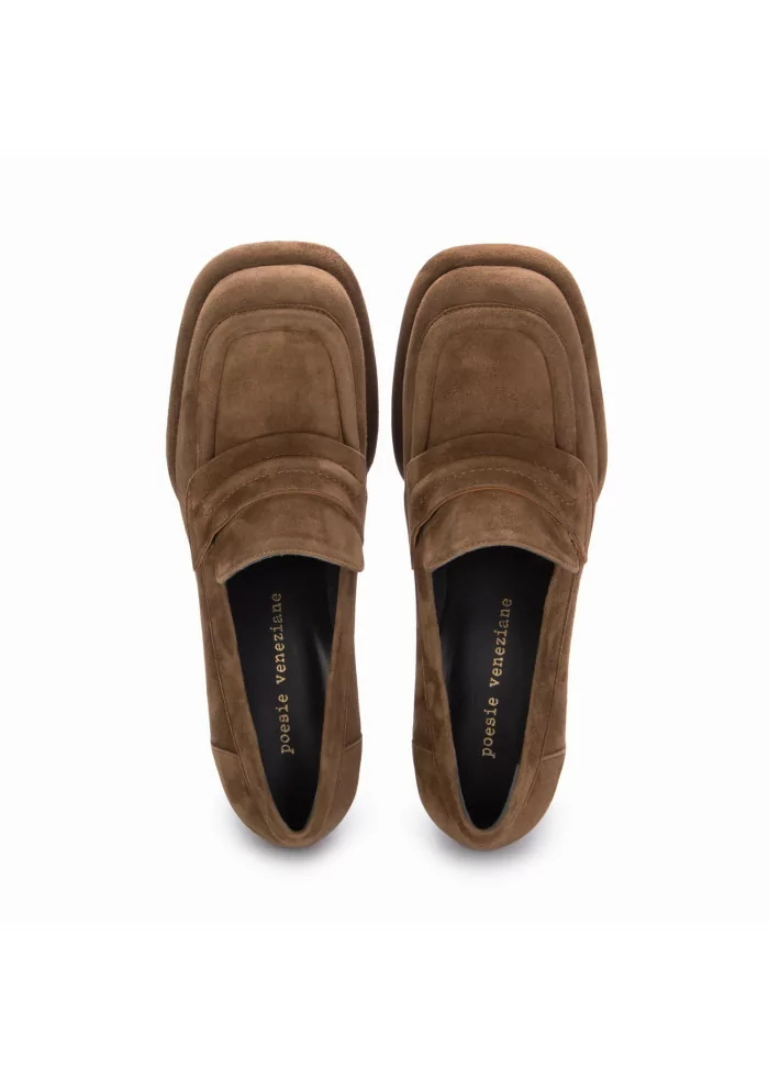 POESIE VENEZIANE | SCARPE TACCO CAMOSCIO MARRONE Promozione