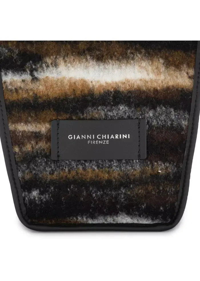 GIANNI CHIARINI | BORSA A SPALLA JACQUARD MARCELLA MARRONE NERO Fino Al -60%
