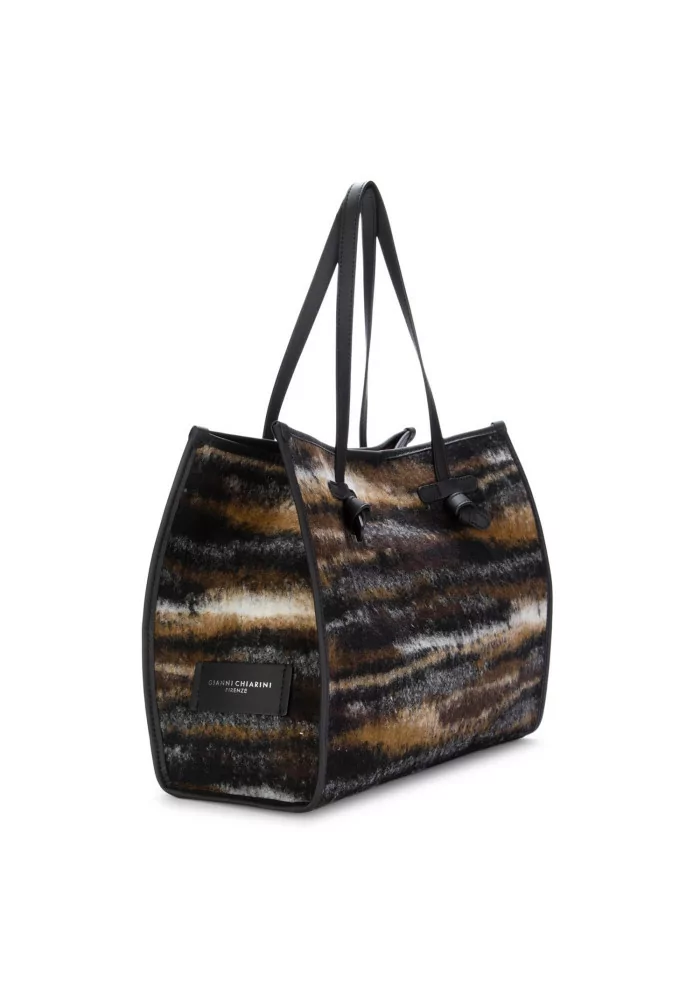 GIANNI CHIARINI | BORSA A SPALLA JACQUARD MARCELLA MARRONE NERO Fino Al -60%