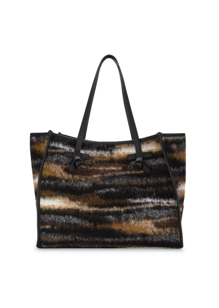 GIANNI CHIARINI | BORSA A SPALLA JACQUARD MARCELLA MARRONE NERO Fino Al -60%