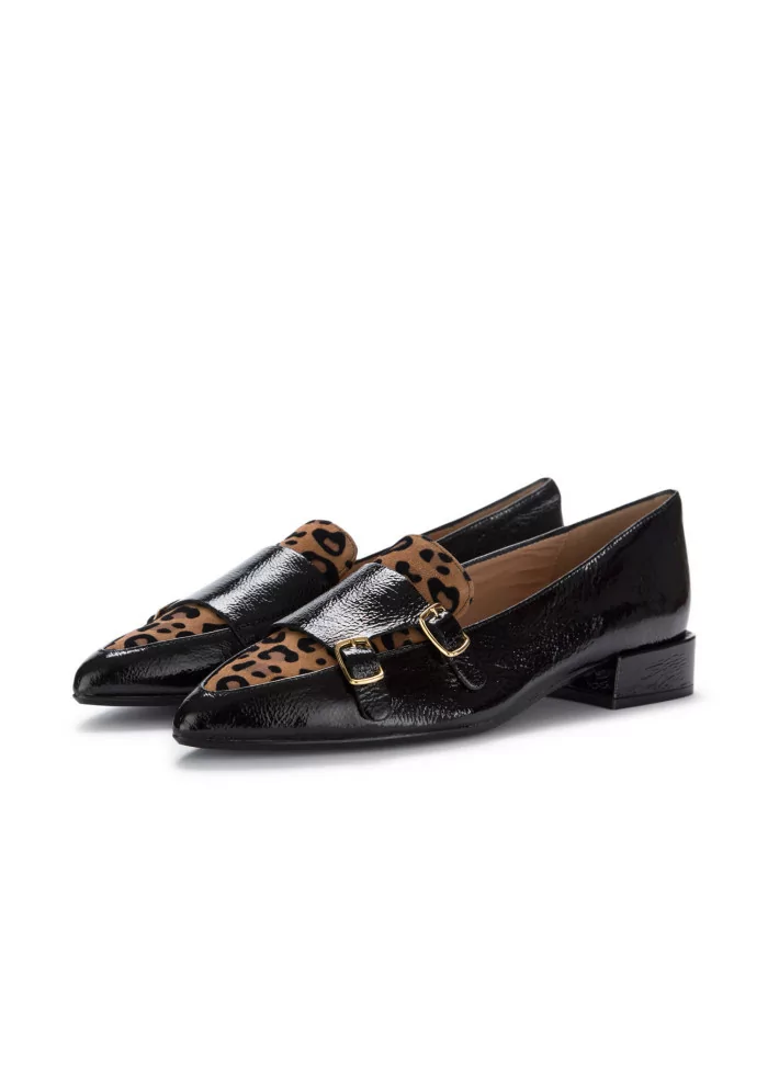 IL BORGO FIRENZE | SCARPE BASSE PELLE NERO LEOPARDATO Vendita Economica