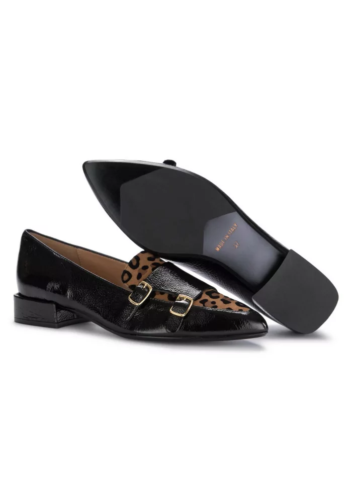IL BORGO FIRENZE | SCARPE BASSE PELLE NERO LEOPARDATO Vendita Economica