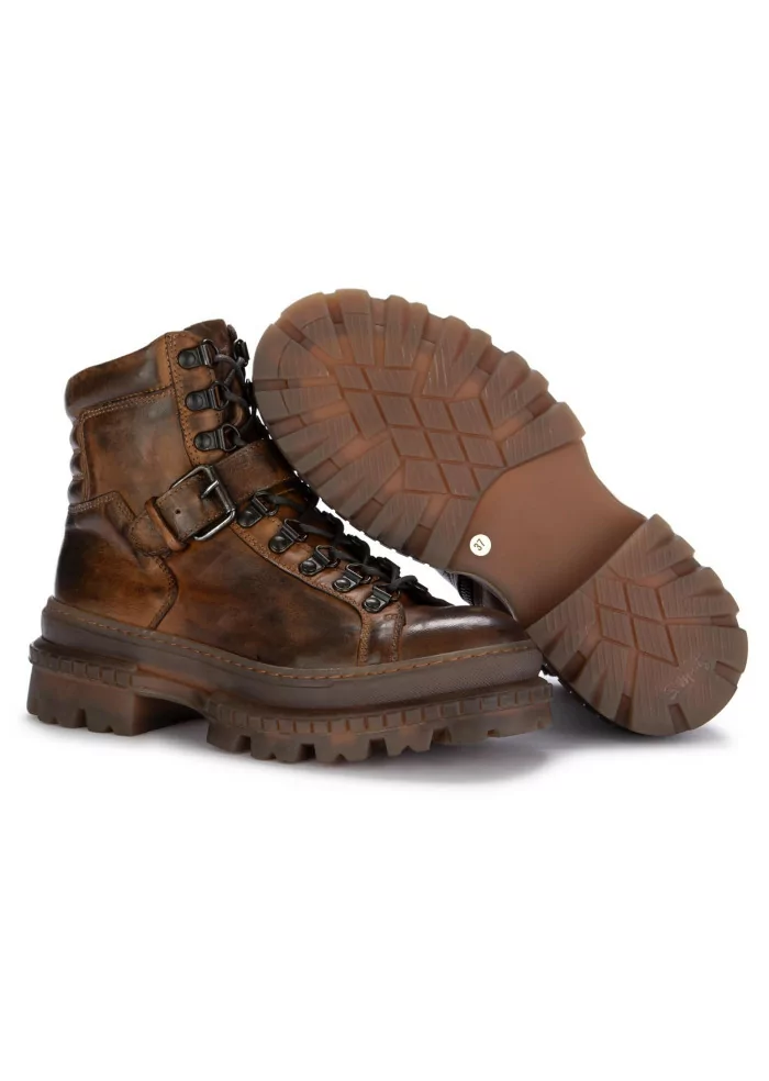 PAWELK'S | STIVALETTI ALLACCIATI CRUST PELLE MARRONE Vendite Flash