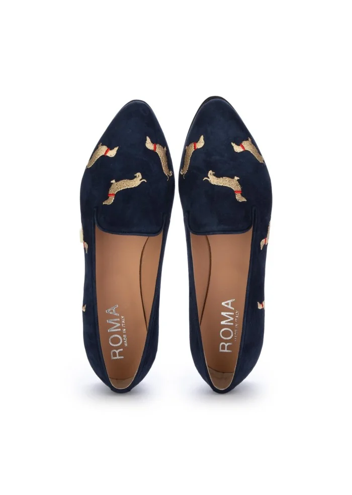 ROMA | BALLERINE CAMOSCIO BASSOTTI BLU Moda