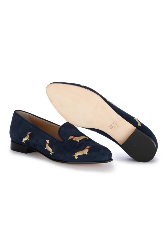 ROMA | BALLERINE CAMOSCIO BASSOTTI BLU Moda