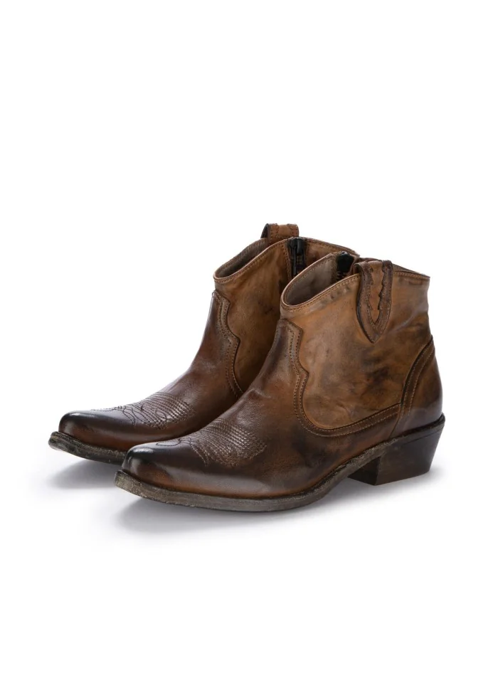 KEEP | STIVALETTI TEXANI CRUST MARRONE SCURO