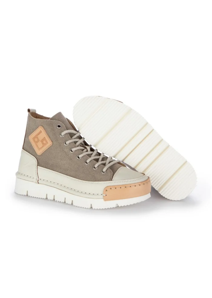BNG REAL SHOES | SNEAKERS LA COCCO HIGH GRIGIO TORTORA PANNA Offerta Anniversario
