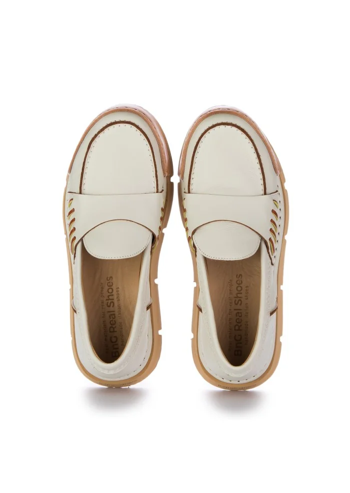 BNG REAL SHOES | MOCASSINI LA PENNY HIGH BIANCO Smaltimento dello stoccaggio