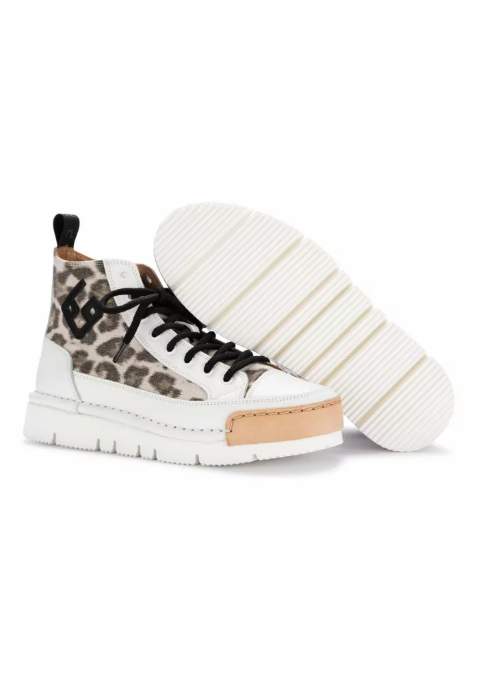 BNG REAL SHOES | SNEKAERS ALTE "LA LEO BLACK" BIANCO MACULATO Nuovi prodotti