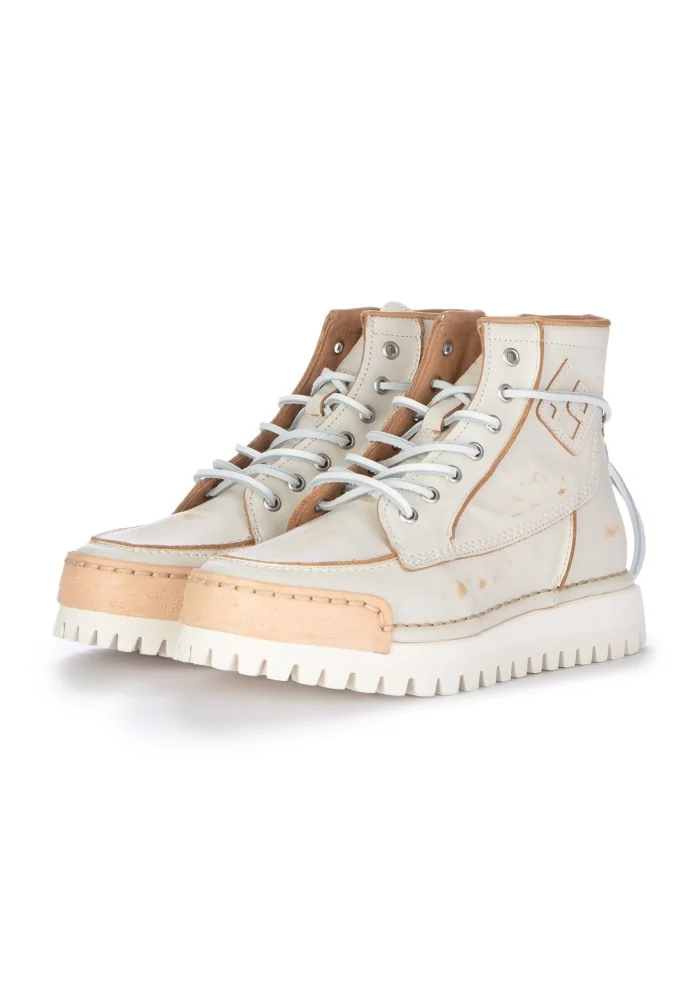 BNG REAL SHOES | SNEAKERS BIKER LA YANKEE CAFFELATTE BIANCO Latest stili