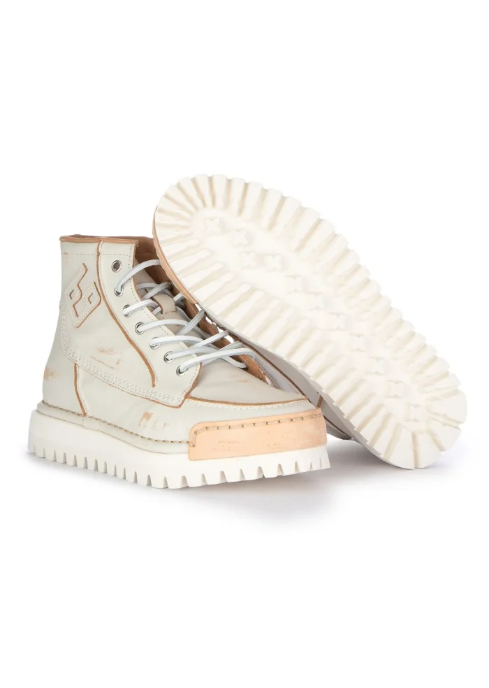 BNG REAL SHOES | SNEAKERS BIKER LA YANKEE CAFFELATTE BIANCO Latest stili