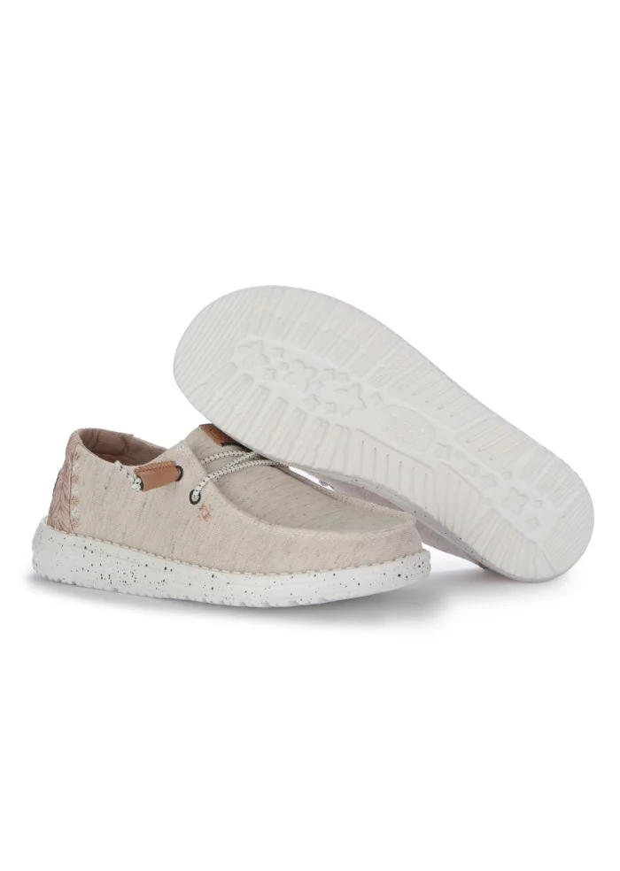 HEY DUDE | SCARPE BASSE WENDY HEATHERED SLUB TROPICAL BEIGE Limitato a 3 giorni
