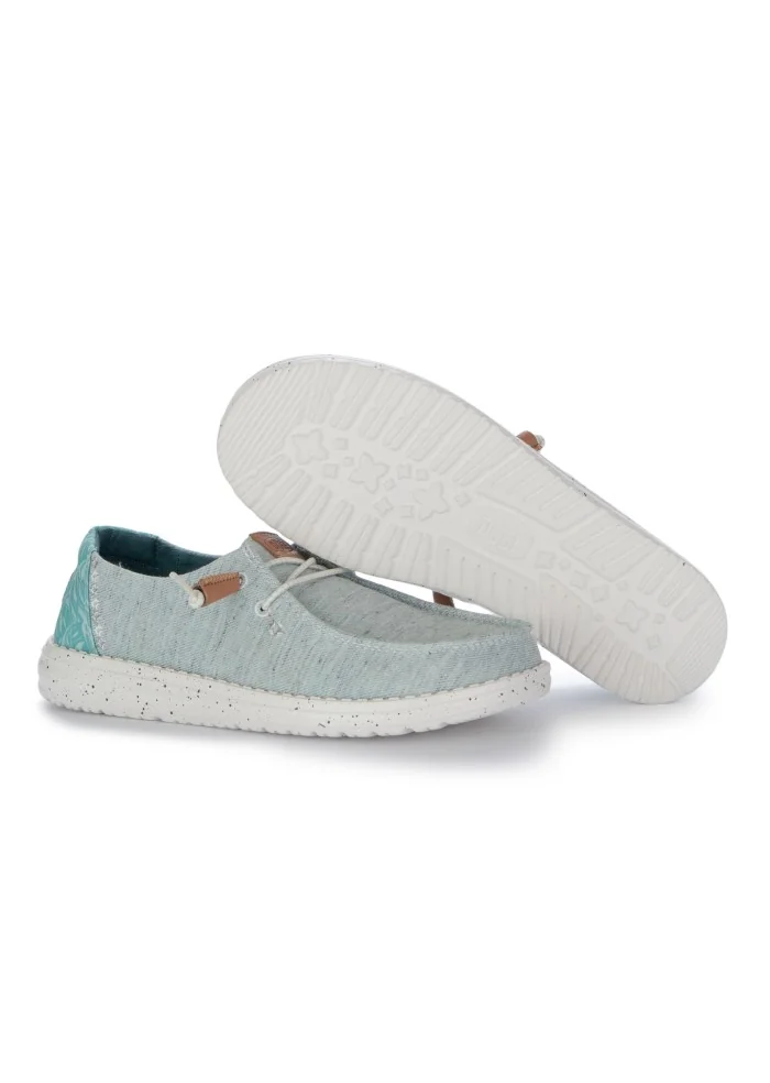 HEY DUDE | SCARPE BASSE WENDY HEATHERED SLUB TROPICAL TURCHESE Esporta salva