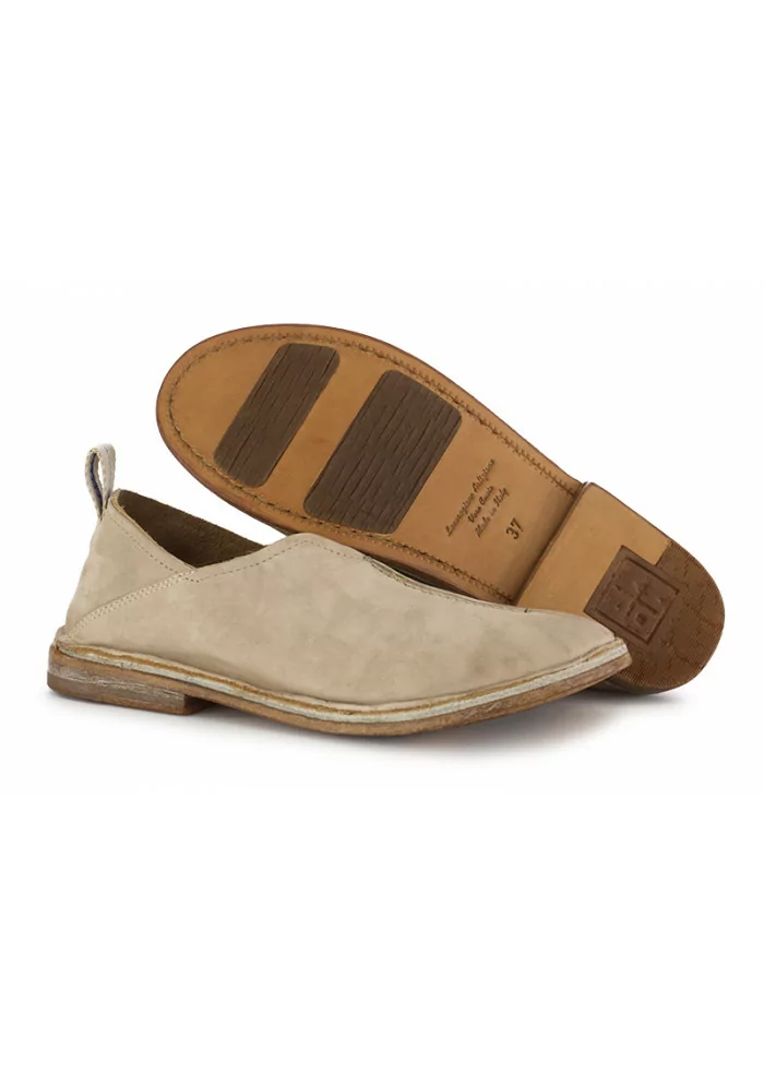 MOMA | SCARPA PANTOFOLA SCAMOSCIATO GRIGIO BEIGE In Linea