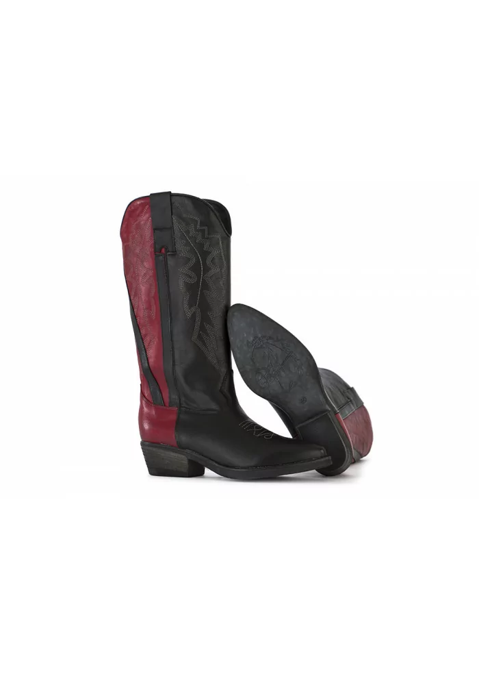 STIVALI COWBOY DONNA POESIE VENEZIANE | JSAA1 VELVET NERO BORDEAUX Qualità Garantita