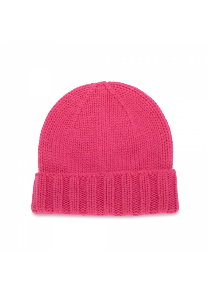 RIVIERA CASHMERE | BERETTO CASHMERE RISVOLTO ROSA