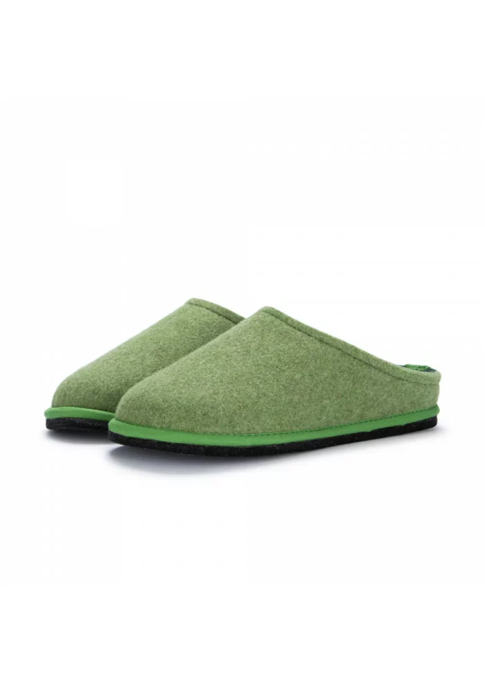 LÖWENWEISS | PANTOFOLE FELTRO DI LANA VERDE Liquidazione