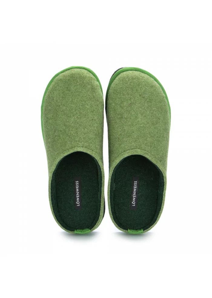 LÖWENWEISS | PANTOFOLE FELTRO DI LANA VERDE Liquidazione