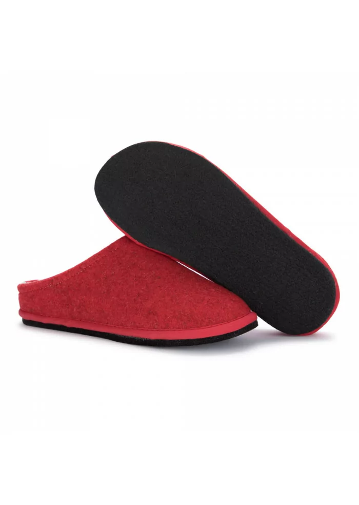 LÖWENWEISS | PANTOFOLE IN LANA COTTA BEIGE ROSSO Offerte speciali