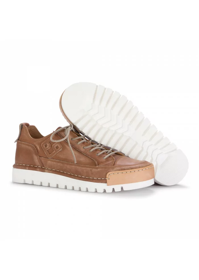 BNG REAL SHOES | SNEAKERS EFFETTO VINTAGE "LA SABBIA" MARRONE Trasporto libero internazionale