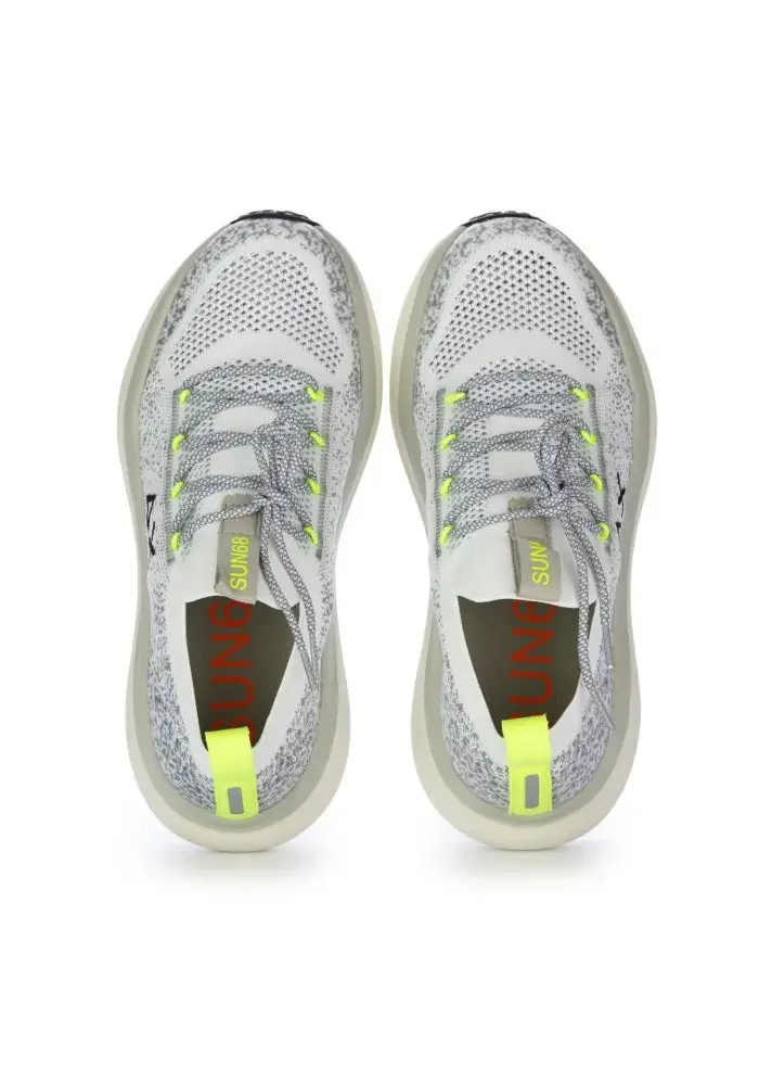 SUN68 | SNEAKERS JUPITER KNIT BIANCO GIALLO FLUO Italia