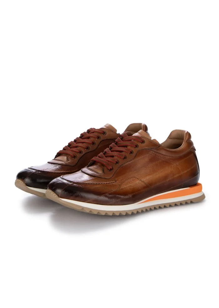 LORENZI | SCARPE ALLACCIATE ANGUILLA MARRONE