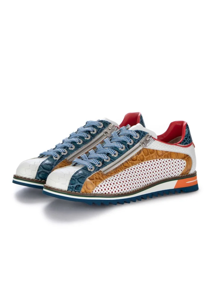 LORENZI | SCARPE ALLACCIATE FRESH BIANCO MARRONE BLU Qualità Garantita