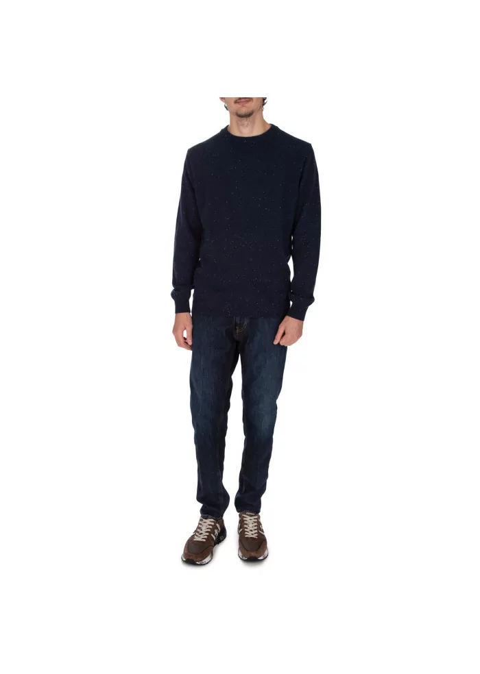 WOOL & CO | MAGLIONE GIROCOLLO PUNTINATO BLU Vendita Economica