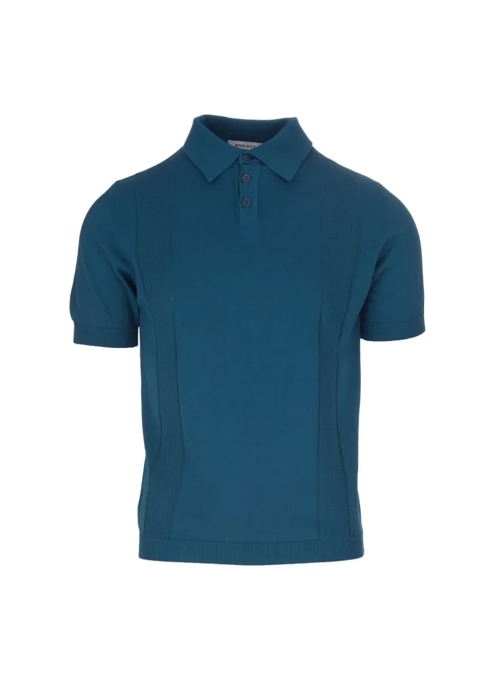 WOOL & CO | POLO DETTAGLI A COSTE BLU Negozio online di fabbrica