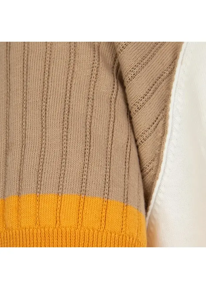 WOOL & CO | T-SHIRT COTONE BIANCO BEIGE OCRA Offerta migliore