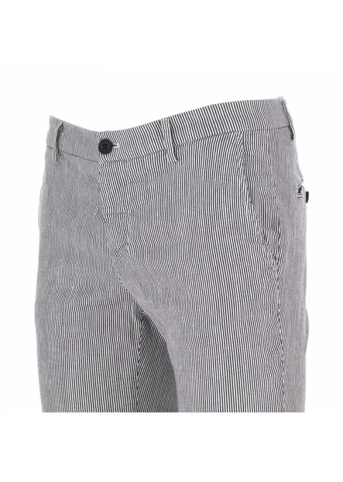 PANTALONI UOMO MASON'S | COTONE STRETCH BIANCO NERO Solo un giorno rimasto