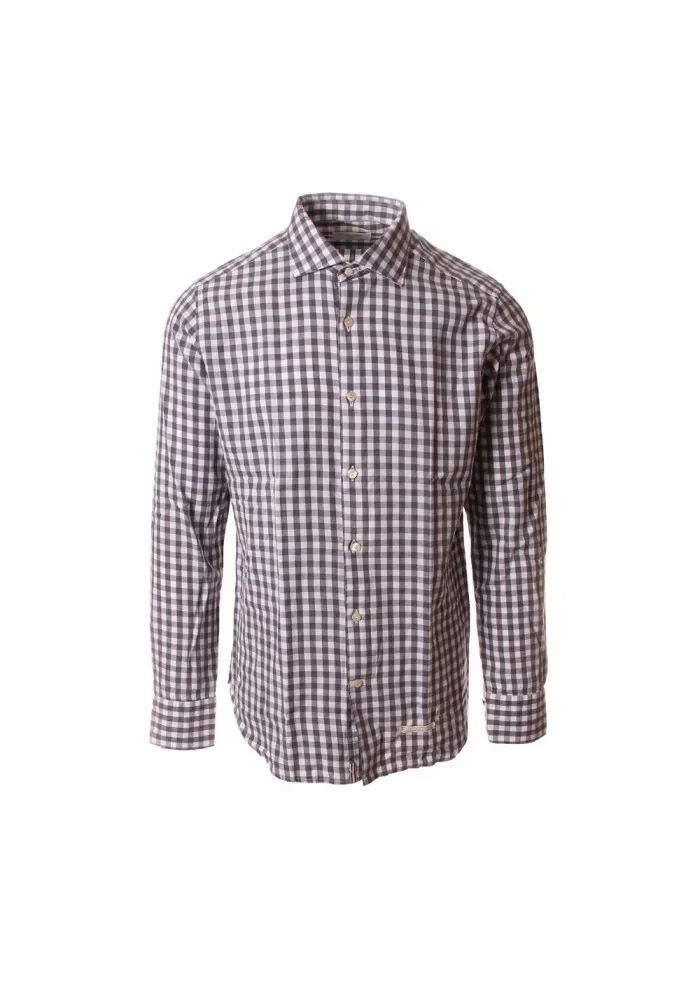 TINTORIA MATTEI 954 | CAMICIA SCACCHI GRIGIO / BIANCO Enormi sconti