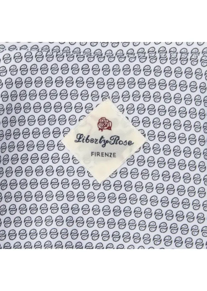 LIBERTY ROSE | CAMICIA BLAKE MICROFANTASIA BLU BIANCO In Linea