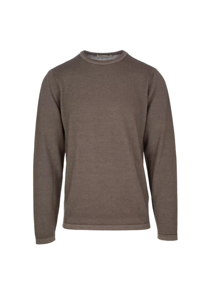 WOOL & CO | MAGLIONE LANA MERINO MARRONE Economico