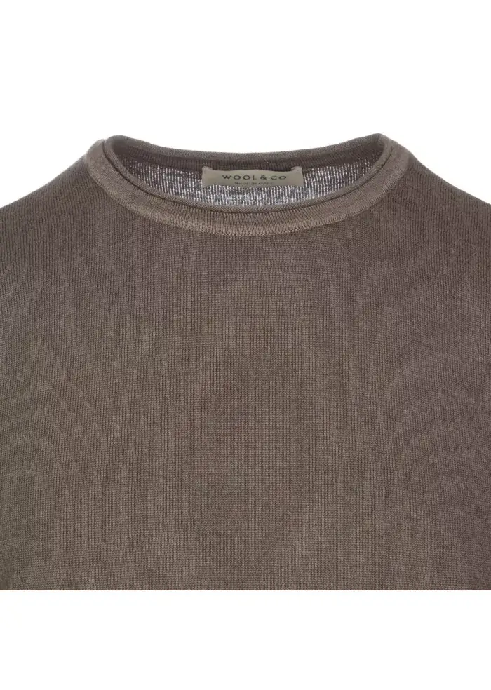 WOOL & CO | MAGLIONE LANA MERINO MARRONE Economico