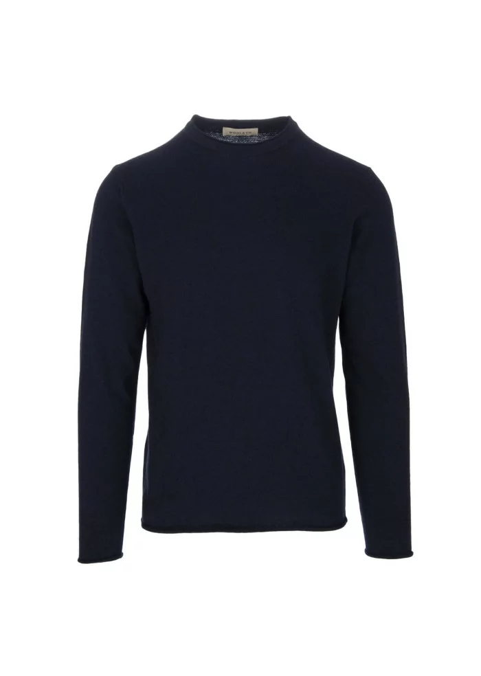 WOOL & CO | MAGLIONE TAGLIO VIVO BLU SCURO
