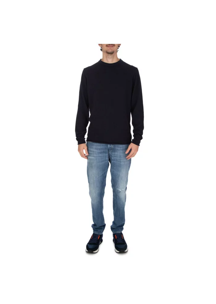 WOOL & CO | MAGLIONE TAGLIO VIVO BLU SCURO In Vendita