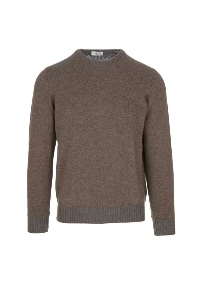 JURTA | MAGLIONE GOVA MERINO MARRONE AZZURRO Vendita Calda