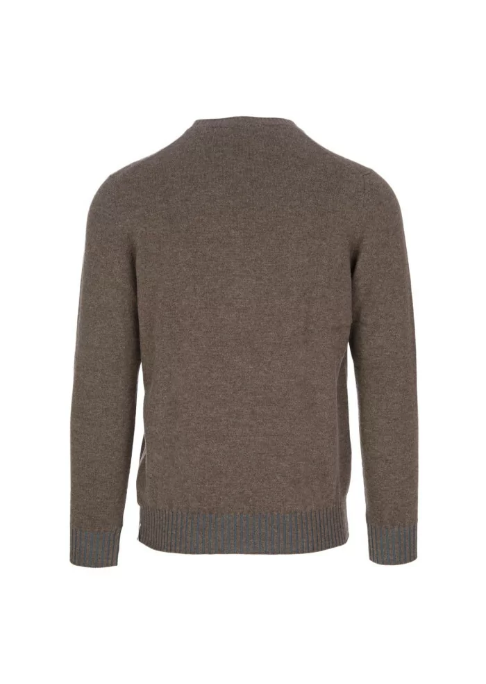 JURTA | MAGLIONE GOVA MERINO MARRONE AZZURRO Vendita Calda