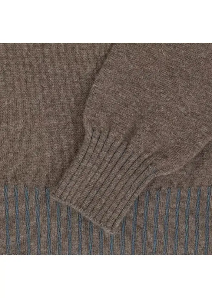 JURTA | MAGLIONE GOVA MERINO MARRONE AZZURRO Vendita Calda
