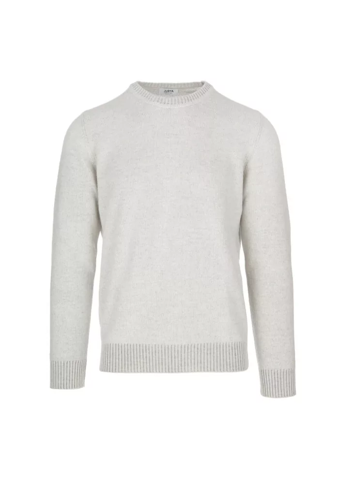 JURTA | MAGLIONE GIROCOLLO LANA MERINO GRIGIO PERLA Vendita Economica