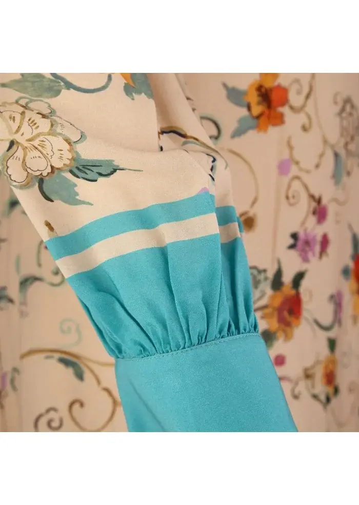 SEMICOUTURE | ABITO LUNGO SCOLLO A V MULTICOLOR Smaltimento dello stoccaggio