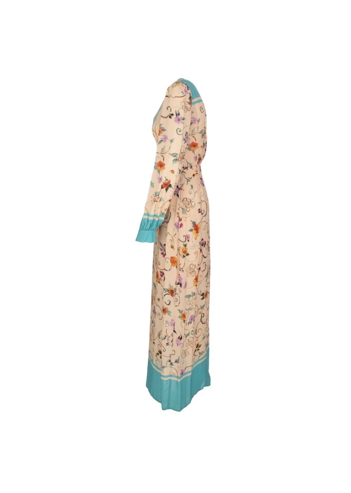 SEMICOUTURE | ABITO LUNGO SCOLLO A V MULTICOLOR Smaltimento dello stoccaggio