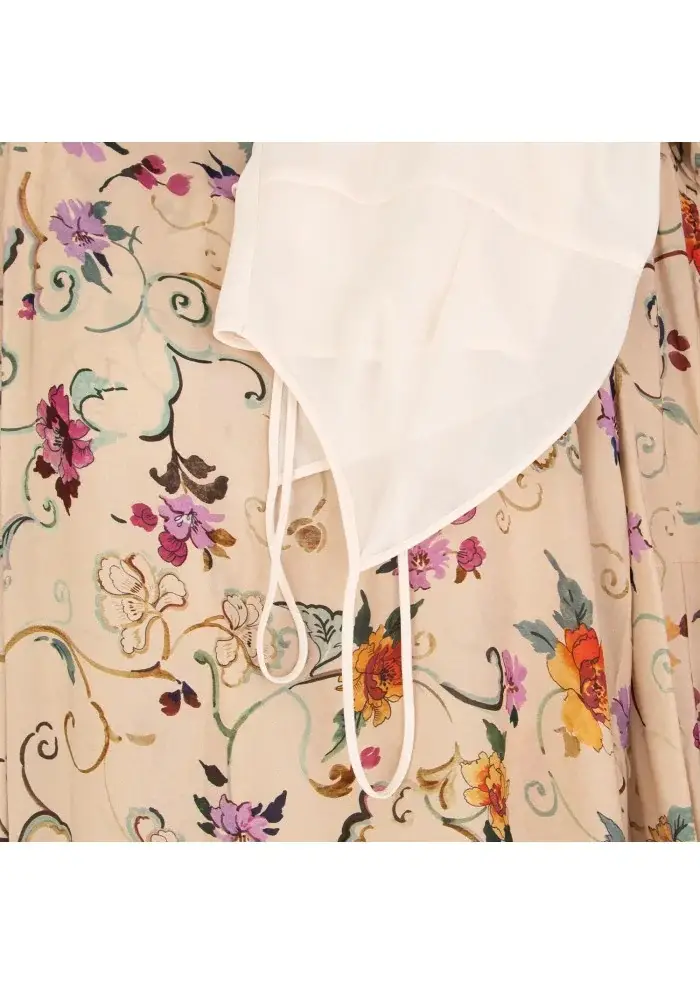 SEMICOUTURE | ABITO LUNGO SCOLLO A V MULTICOLOR Smaltimento dello stoccaggio