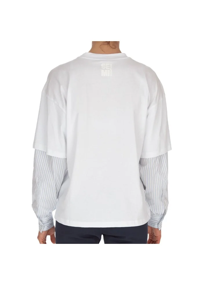 SEMICOUTURE | T-SHIRT CAMICIA OVER BIANCO Lightning offer