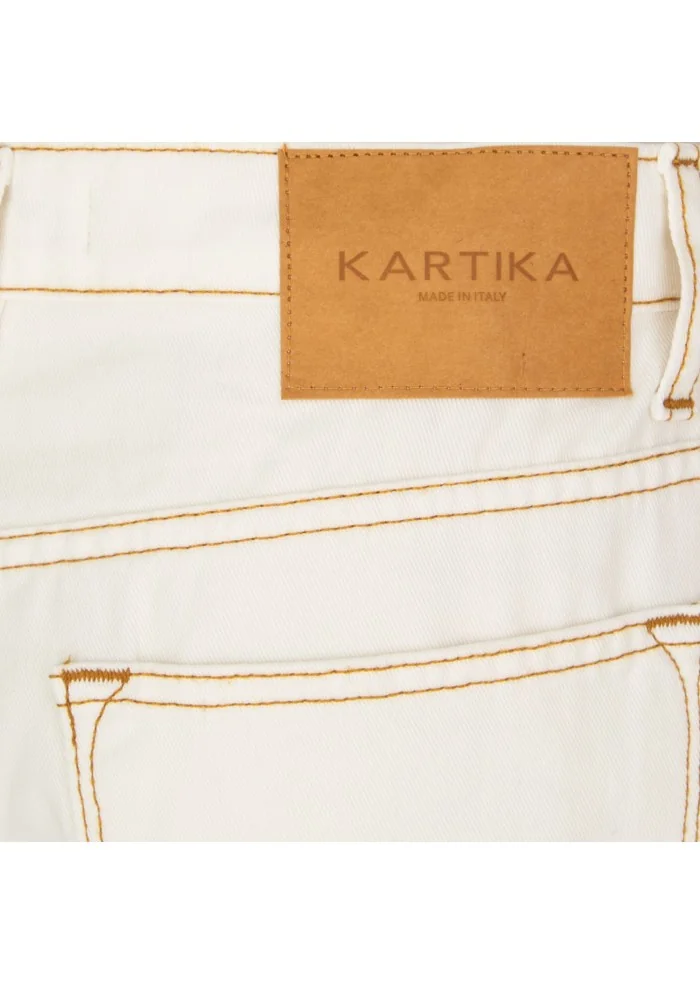 KARTIKA | JEANS CUCITURE A CONTRASTO BIANCO Liquidazione