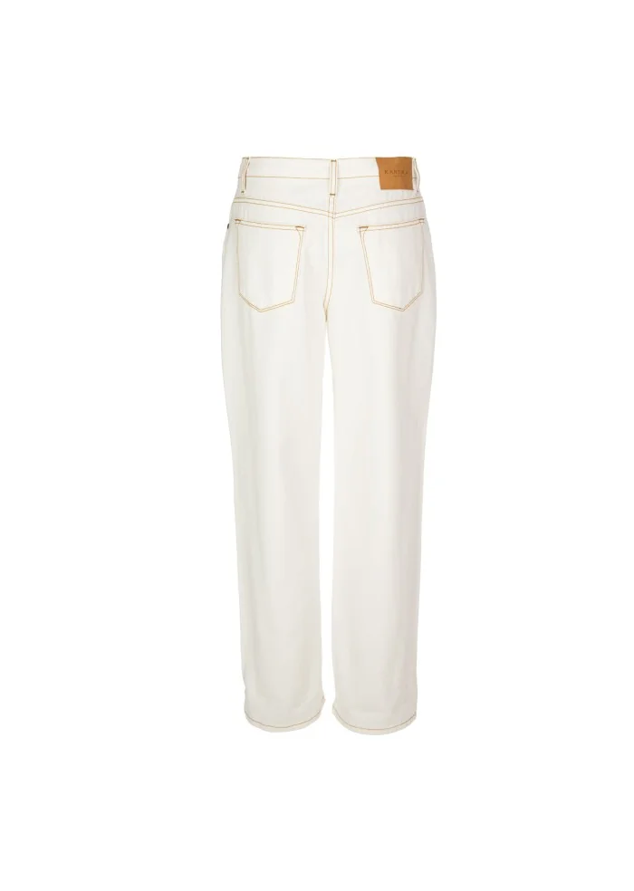 KARTIKA | JEANS CUCITURE A CONTRASTO BIANCO Liquidazione