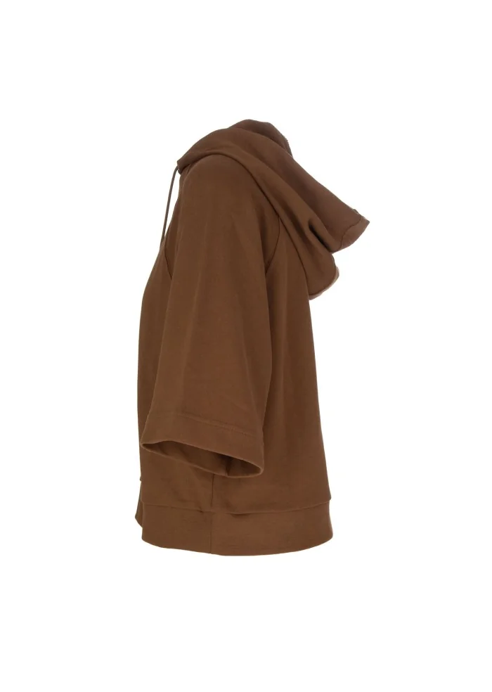 SEMICOUTURE | FELPA MANICHE A TRE QUARTI MARRONE Offerte speciali